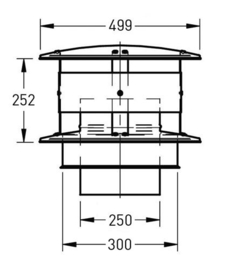 DW-250/300 mm trekkap rvs