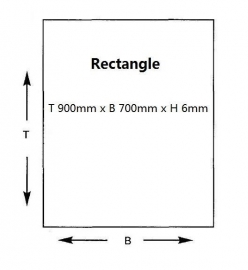 RE67090(30-506) Vloerplaat Glas - Helder (Rechthoek ) TxBxH 70x 90 x 0,6cm