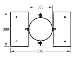 DW-300/350 mm  dakbevestigingsbeugel