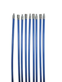 Professionele blauwe veegset 10,8 meter met staalborstel