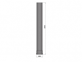 Pelletkachel pijp 200 cm ∅ 80mm (kan alleen opgehaald worden)
