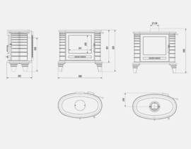 Gietijzeren Houtkachel | Kratki Koza K8 T (9 KW)