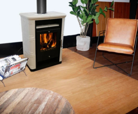 Betegelde Witte Houtkachel | Nordflam Arta (5-8 KW)