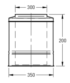 DW-300/350 mm topsectie met klemband rvs