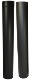 EW/Ø150mm 0,6mm Kachelpaspijp set 105 - 195cm (met verjonging) - zwart