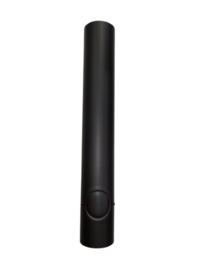 2 mm dikwandige Ø 150 mm kachelpijp 100 cm met luik zonder verjongen - zwart