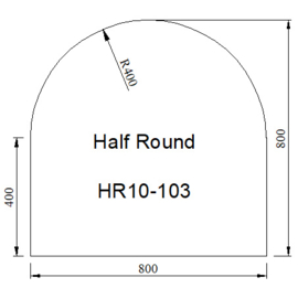 Kachelvloerplaat halfrond 800 x 800 x 6 mm