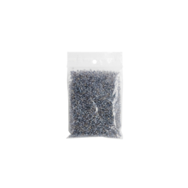 Zakje rocailles kralen blauw/grijs fijn