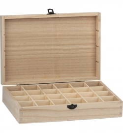 houten kistje met 24 vakjes