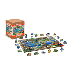 Houten puzzel Animal Kingdom Map