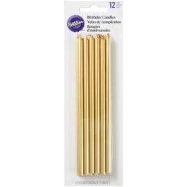 Wilton Birthday Candles Tall Gold pk/12