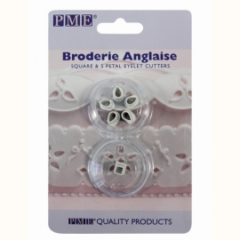 PME Broderie Anglaise Square & 5 Petal Eyelet Cutters