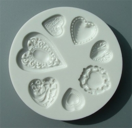 Alphabet Moulds Patterned Hearts