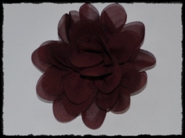 XL-bloem - chiffon bordeaux - 7,5 cm.