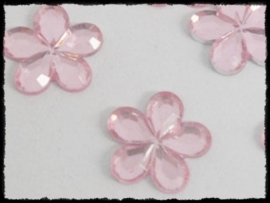 Flatback bloemetjes, roze - 10mm - 10 stuks