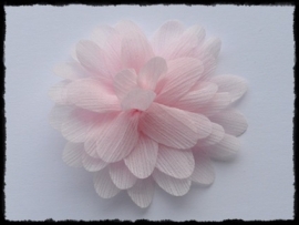 XL-bloem - chiffon met glitter, roze - 65mm.