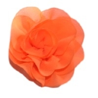 Chiffon roos, neon oranje - 6 cm.
