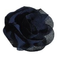 Chiffon roos, donkerblauw - 6 cm.