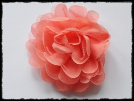 XXL-bloem met tule, koraal - 10 cm.