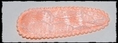 (gr) Haarkniphoesjes incl knipjes - zalmroze met kant - 5,5 cm.