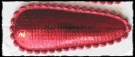 (md) Haarknipjes incl knipjes - rood (kerstrood) satijn - 4.5 cm.