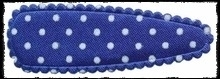 (gr) Haarkniphoesjes inclusief knipjes - kobalt blauw polkadot, satijn - 2 stuks