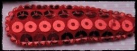 (gr) Haarkniphoesjes incl knipjes - rood met pailletten - 2 stuks