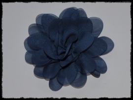 XL-bloem - chiffon donkerblauw - 7,5 cm.