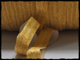 Elastisch band sparkling, goud - 16mm.