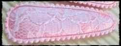 (gr) Haarkniphoesjes incl knipjes - roze met kant - 5,5 cm.