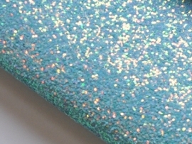 Leer met grove glitter (extra glitter), lichtblauw - 20 x 22 cm.