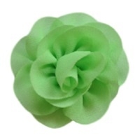Chiffon roos, neon groen - 6 cm.