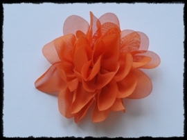 XL-bloem - chiffon oranje - 7,5 cm.