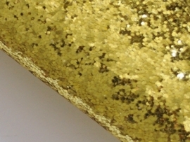 Leer met grove glitter, goud - 20 x 22 cm.