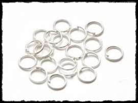 Ringetjes zilver, 10mm - 100 stuks