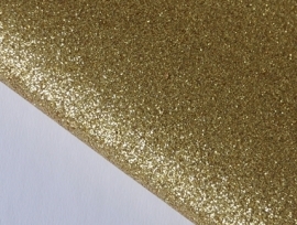 Lapje leer met glitter, goud  - 20 x 22 cm.