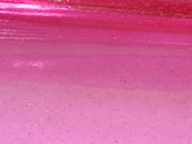 Lapje transparant pvc met glitter, fuchsia - 20 x 22 cm.