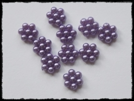 Parelbloemetjes paars - 10 stuks - 1 cm.