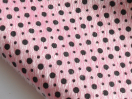 Fluffy lapje, roze met zwarte stip - 20x22 cm.
