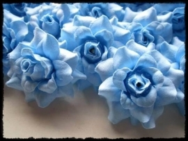 XL-bloem - zijden roos, blauw - 45mm.