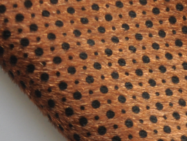 Fluffy lapje, bruin met zwarte stip - 20 x 22 cm.
