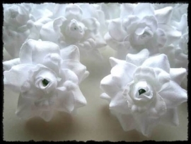 XL-bloem - zijden roos, wit - 45mm.