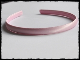 Diadeem satijn, roze- 10mm.