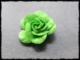 Vilten roos - lime groen - 5 cm.