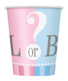 Boy or Girl? Gender Reveal feestartikelen - Bekers (8st)