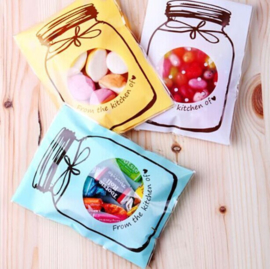 Mason Jar cello bags wit (10st)