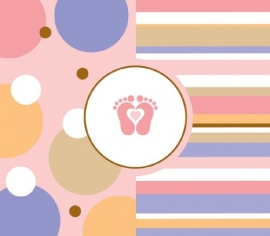 "Tiny Toes Pink" babyshower uitnodigingen (8st)