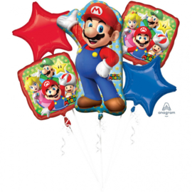 Super Mario Bros feestartikelen - folie ballonnen set (5st)