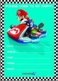 Nintendo Mariokart feestartikelen - uitnodigingen (20st)