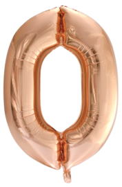 XL Folieballon (92cm) Cijfer 0 | Rose Gold